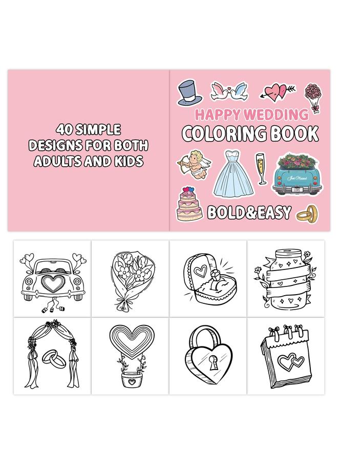 Bluejw Cross-border New Happy Wedding Wedding Coloring Book 40 Happy Wedding Cartoon Graffiti 4-year-old Simple Paint - Image 3