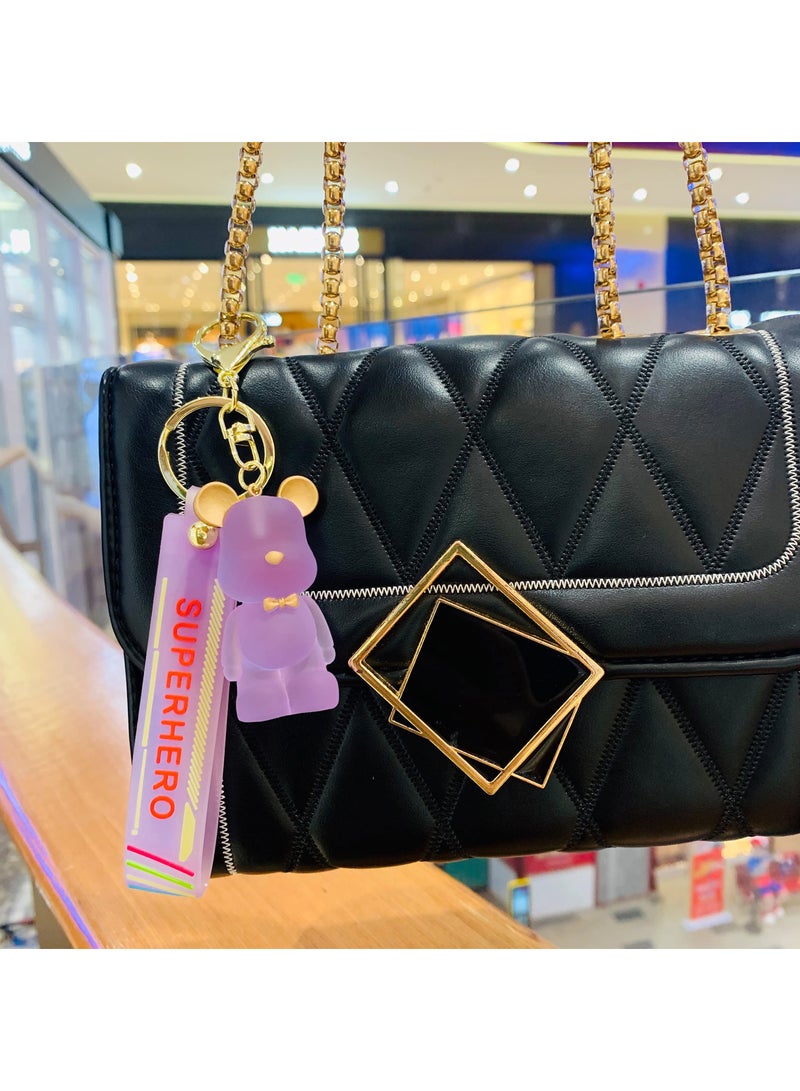 Adorable Pink Bear Keychain,  Key Ring for Women & Girls, Suitable for Car Keys, Handbags, Backpacks & Wallets, Adorable Keychain Bracelet - Image 4