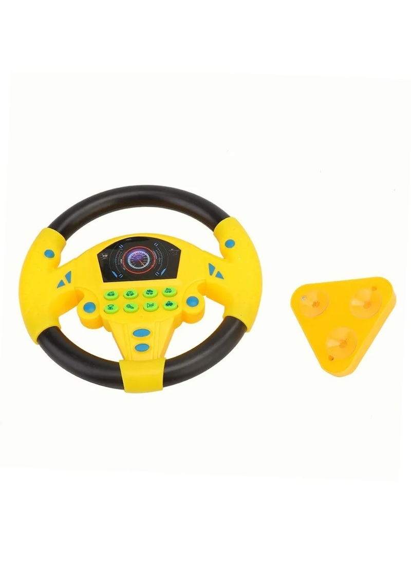 Velaurs Baby Co-Pilot Steering Wheel Simulator Musical Toy Yellow  - Image 1