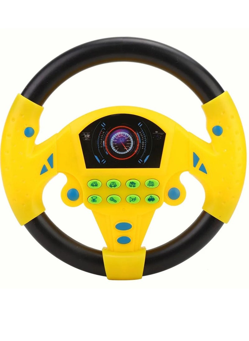 Velaurs Baby Co-Pilot Steering Wheel Simulator Musical Toy Yellow  - Image 2