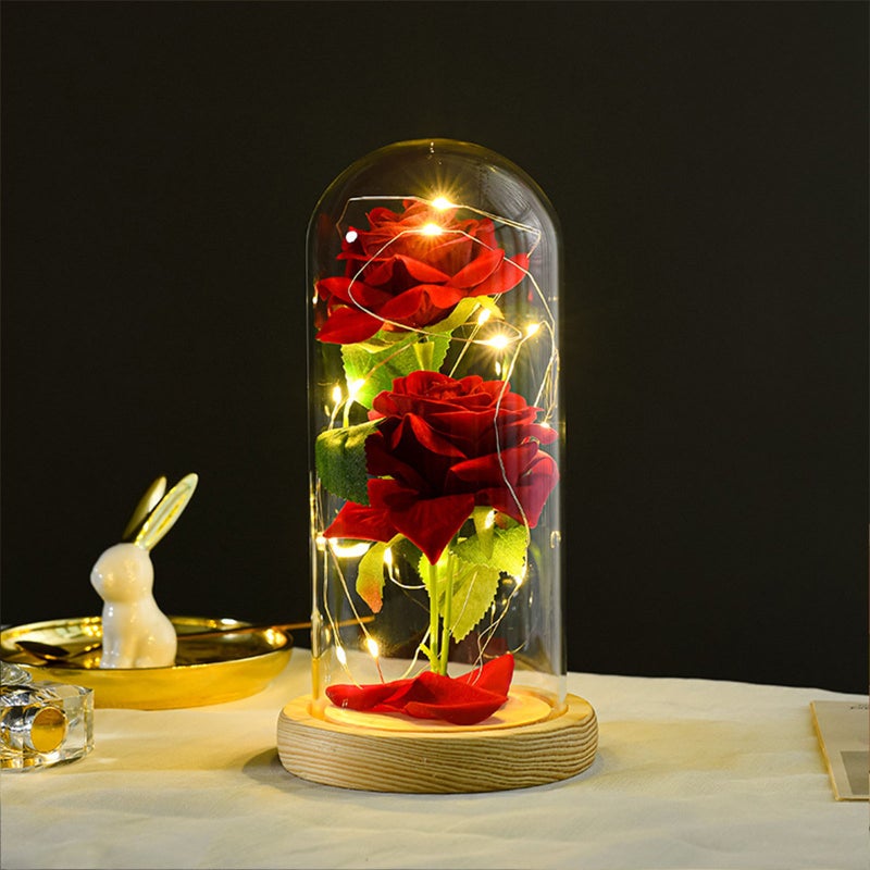Birthday Gift, Beauty and The Beast Rose, mom Day Gifts for her, Women's Gifts, Rose for her, Rose Preserved Forever in Glass Dome, Romantic Decoration for Weddings - Image 1