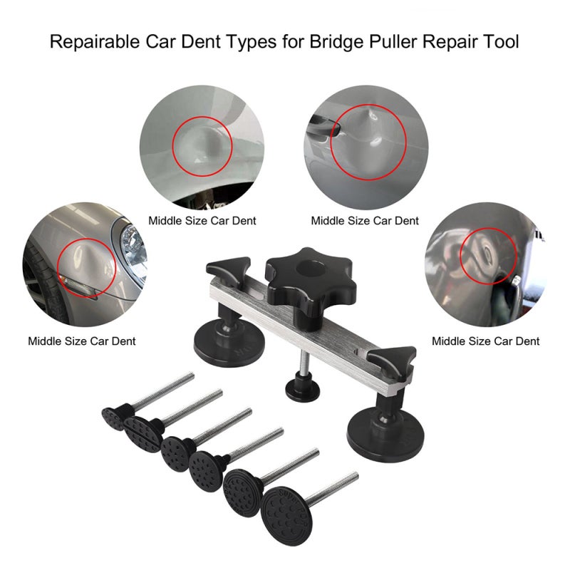 Dent Repair Tool: Durable Stainless Steel, Paint Protection, Labor Saving Dent Puller - Leverage Principle Design, Multipurpose Dent Repair Kit for DIY Car Maintenance, Home Appliance Surface Dent Fix - Image 2