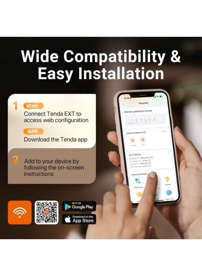 Tenda WiFi 6 WLAN Amplifier Repeater AX1500, 5GHz 1200 Mbit/s 2.4GHz 300Mbps, Gigabit Port, AP Mode, WPA3, Coverage up to 150 m² Tenda A23 - Image 5