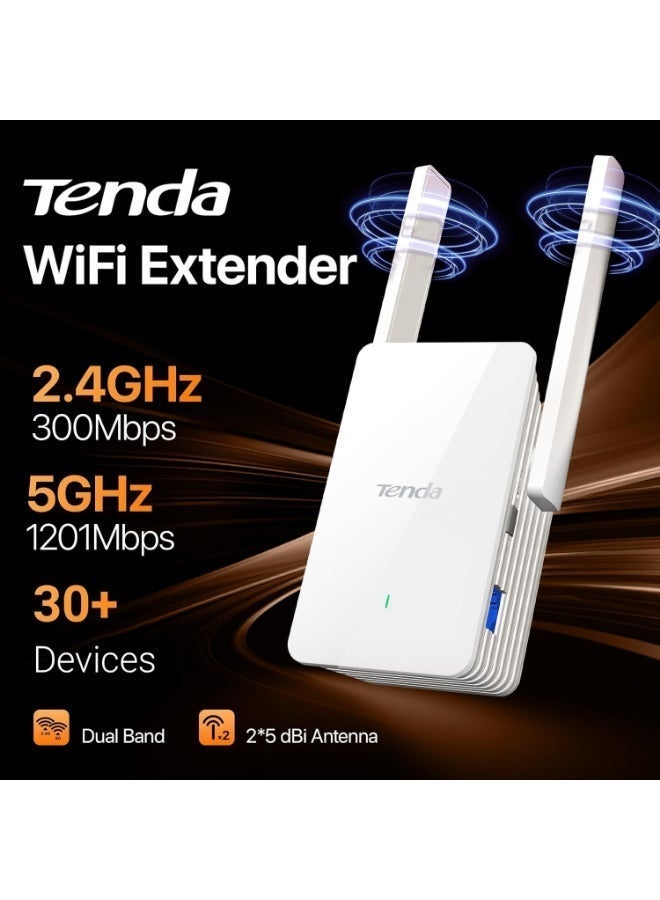 Tenda WiFi 6 WLAN Amplifier Repeater AX1500, 5GHz 1200 Mbit/s 2.4GHz 300Mbps, Gigabit Port, AP Mode, WPA3, Coverage up to 150 m² Tenda A23 - Image 2