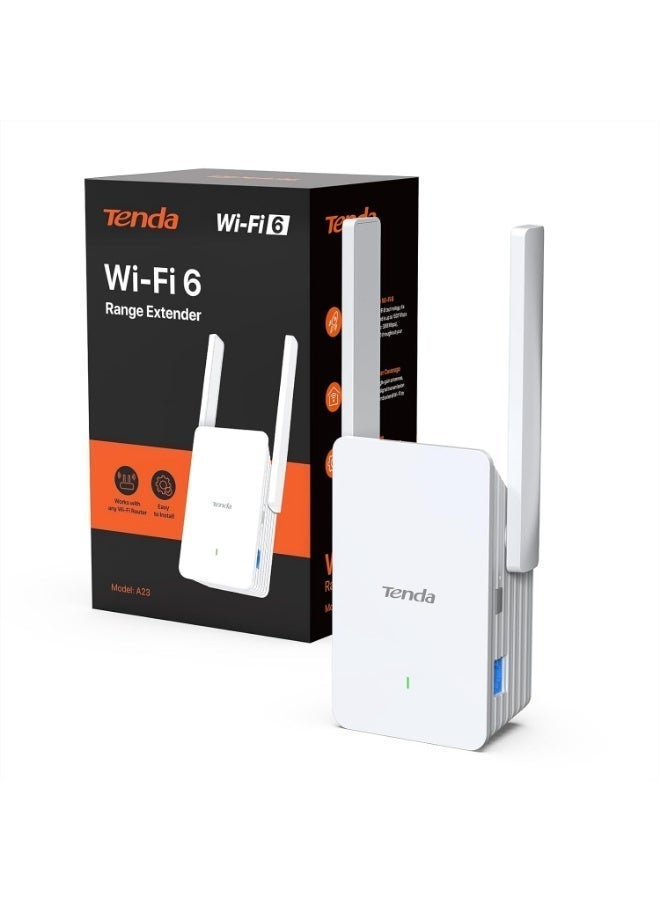 Tenda WiFi 6 WLAN Amplifier Repeater AX1500, 5GHz 1200 Mbit/s 2.4GHz 300Mbps, Gigabit Port, AP Mode, WPA3, Coverage up to 150 m² Tenda A23 - Image 1