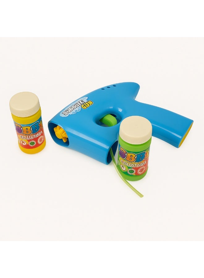 Rally Bubble Gun Toy for Kids with 2 Bubble Solution Bottles – Safe Blue Plastic Design for Outdoor Fun - Image 3