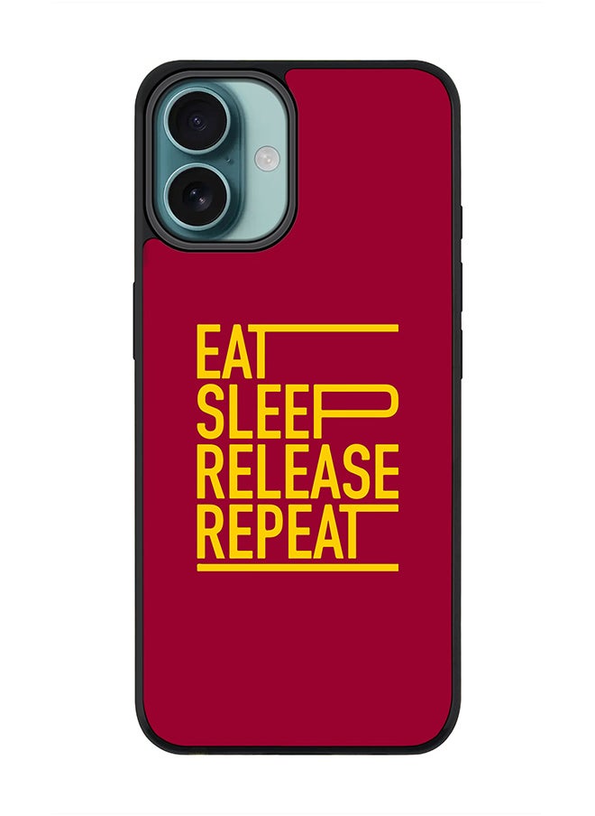 Stylizedd - For iPhone 16 Plus Case [Compatible with MagSafe] Slim Magnetic cover Phone Case iPhone 16 Plus -Eat Sleep Release Repeat - Image 1