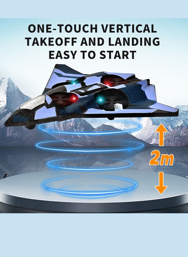 HaHaHai Jet Fighter Stunt RC Airplane Toys Ready To Fly 2.4GHz 6CH EPP Drone Remote Control Helicopter Toy 4 Motor Helicopters Adult Plane with Function Gravity Sensing Stunt Roll Cool Light, Drone Plane for Kids & Beginners, Stable Flight, Durable EPP Foam Body - Image 3