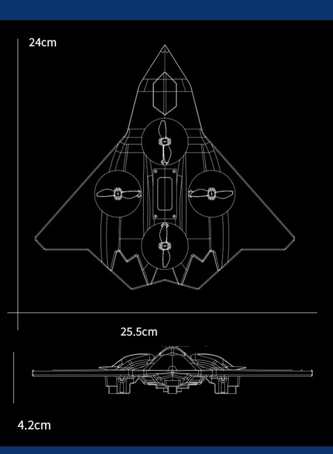 HaHaHai Jet Fighter Stunt RC Airplane Toys Ready To Fly 2.4GHz 6CH EPP Drone Remote Control Helicopter Toy 4 Motor Helicopters Adult Plane with Function Gravity Sensing Stunt Roll Cool Light, Drone Plane for Kids & Beginners, Stable Flight, Durable EPP Foam Body - Image 5