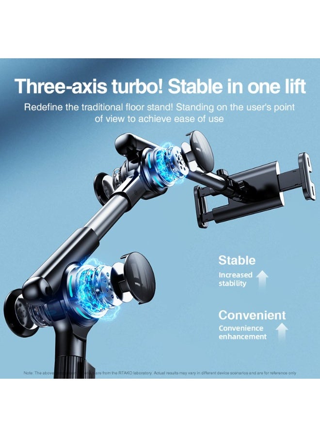 روتاكو حامل الهاتف/التابلت RTAKO LD057 أرضي قابل للدوران 360 درجة مع قفل ذاتي (1.8 متر، نسخة قابلة للتمديد) - ارتفاع 1.8 متر - Image 4