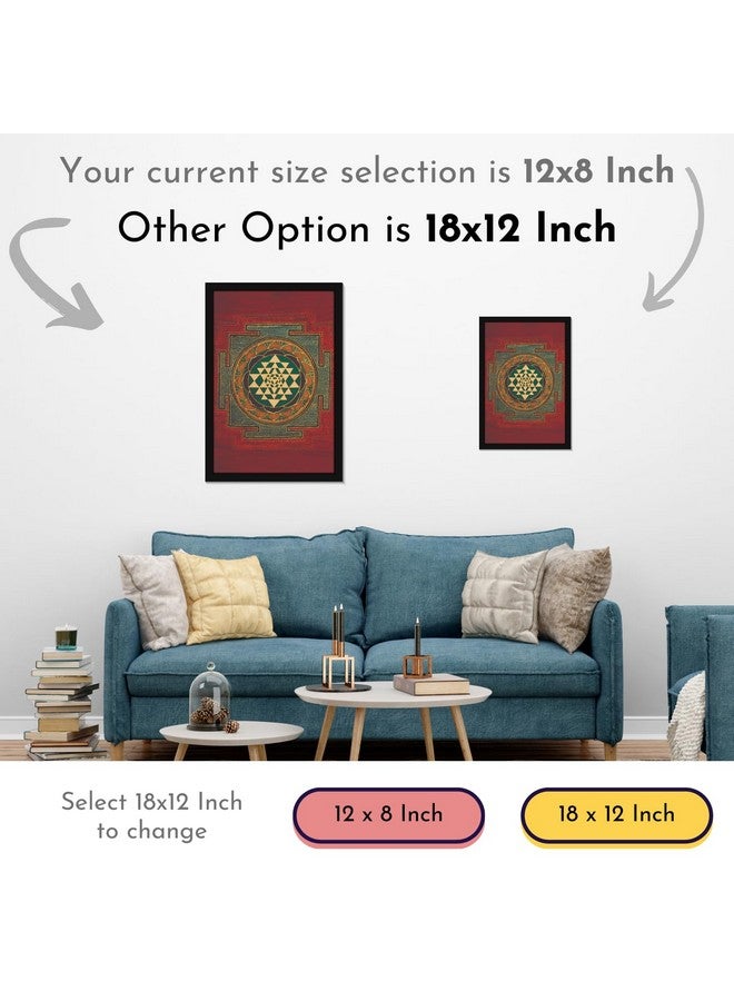 Mad Masters Lucky Charm Mandala Sri Yantra Painting Hanging Photo Frame Decorative Item for Living Room, Bedroom, Home Decor and Wall Decoration (MM 2490, 8x12 Inch, Paper, With Plexi Glass) - Image 4