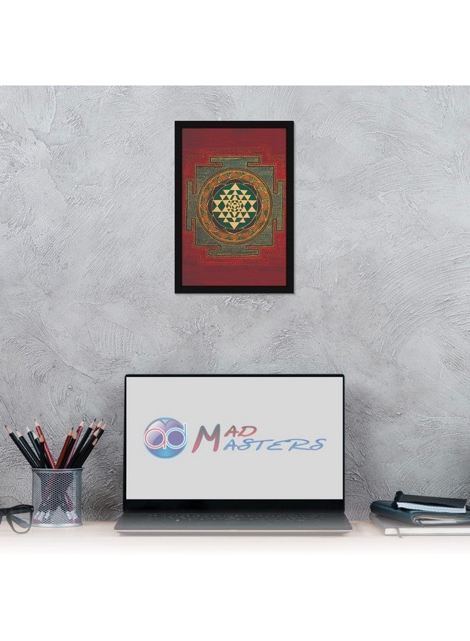 Mad Masters Lucky Charm Mandala Sri Yantra Painting Hanging Photo Frame Decorative Item for Living Room, Bedroom, Home Decor and Wall Decoration (MM 2490, 8x12 Inch, Paper, With Plexi Glass) - Image 5