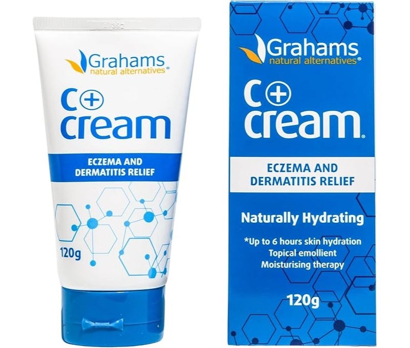 Grahams Natural C+ Cream Eczema Psoriasis & Dermatitis Relief | For Dry & Itchy Skin | Clinically Tested Ingredients | Made For Sensitive Skin | 120 G