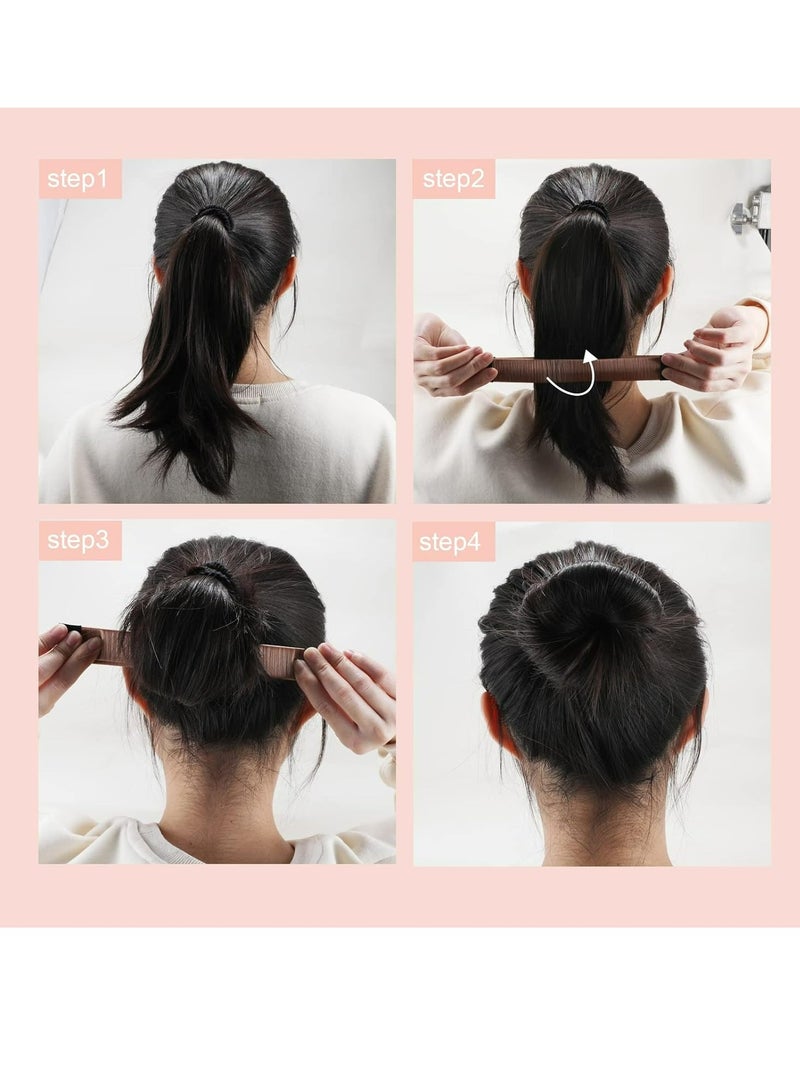 4 Piece Hair Bun Maker for Women DIY Girls French Hair Bun Snap Roll Bun Tool Twist Donut Bun Hairstyle - Hair Bun Maker for Long Hair - Image 2
