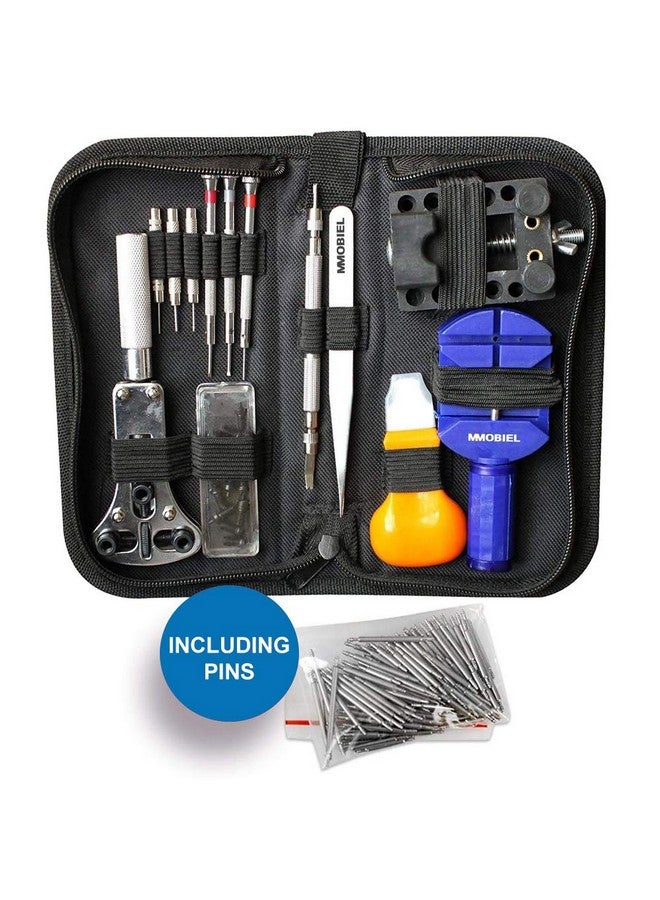 MMOBIEL 144 PCS Professional Watch Repair Tool Kit Incl Spring Pin Bars and Back Case Opener Screw Wrench in Nylon Bag - Image 2