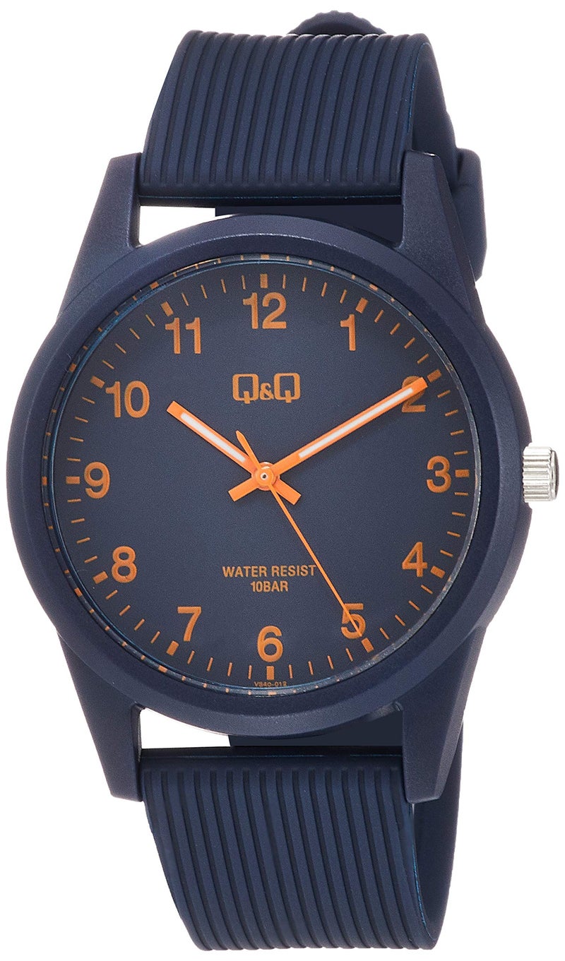 Q&Q VS40-012 Men Analog, Waterproof, Urethane Strap, Navy Dial, Navy Band, Quartz Watch, Water Resistant To 10 ATM, Simple - Image 5