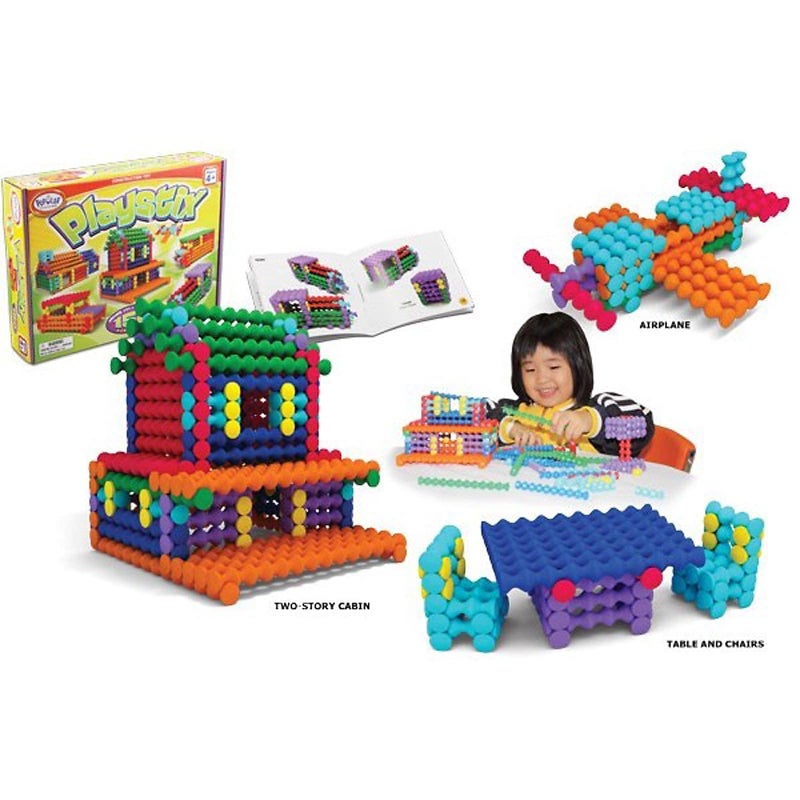 Popular Playthings Playstix Construction Toy Building Blocks Set 150 Piece STEM Kit - Image 2