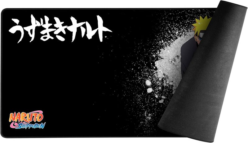 KONIX Naruto Shippuden Xxl Gaming Mouse Mat 90 X 46 Cm Naruto Mouse Mat With Non-Slip Rubber Base - Black - Image 2