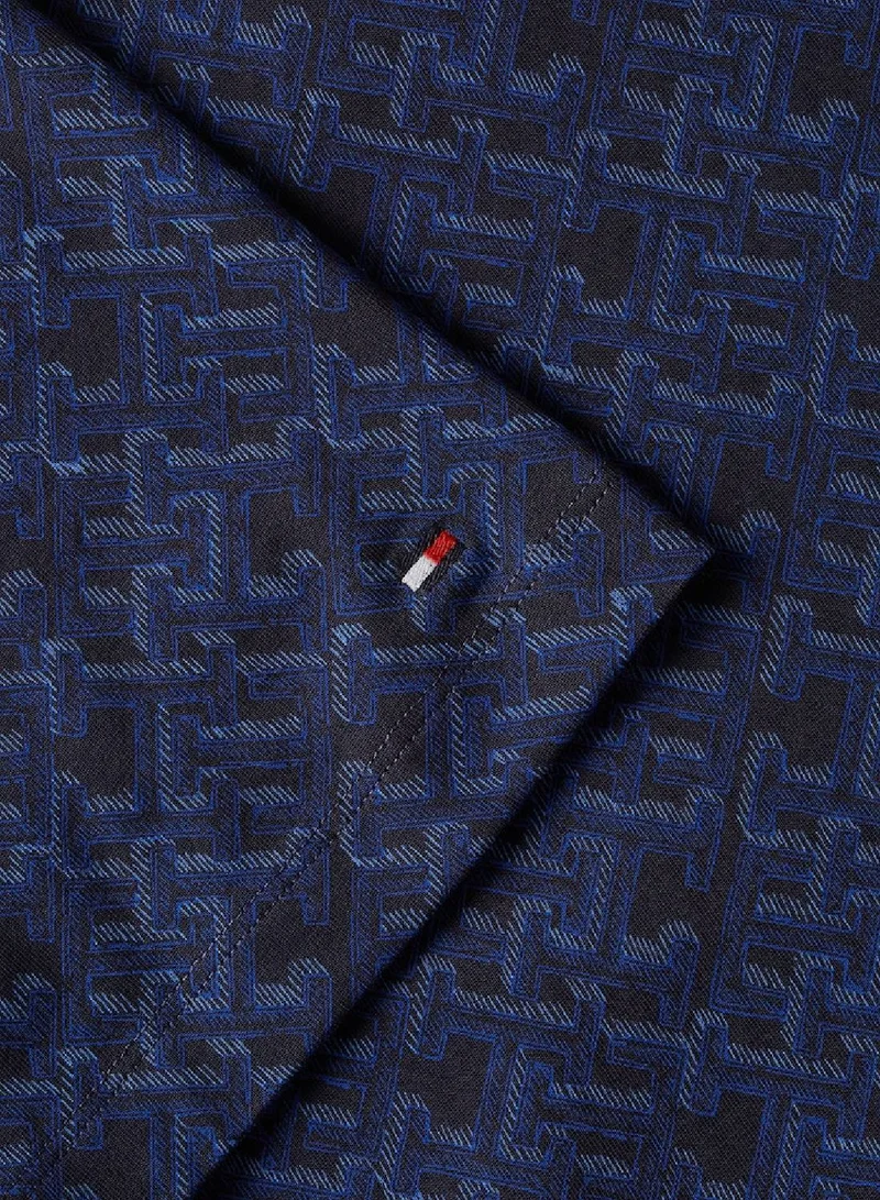 TOMMY HILFIGER Monogram All-Over Print Logo Crew Neck T-Shirt