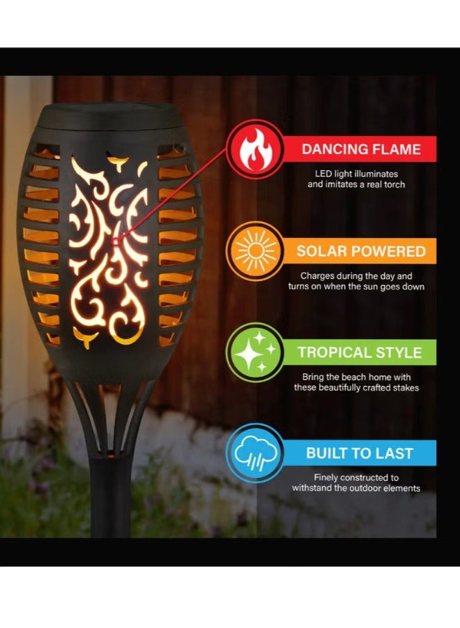 Solar Lights Upgraded Camping Light 58CM IP65 Waterproof Flickering Flames 33 LED Torches Lights Outdoor Solar Landscape Decoration Lighting Auto On/Off Pathway Lights For Garden Patio Yard 8 Pcs - Image 4