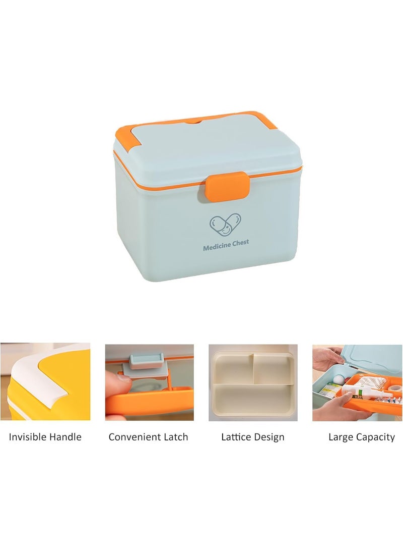 SAKAR Sakar Plastic Rectangular Medicine Box, Medical Box, First aid Box, Multi Purpose Box, Multi Utility Storage with Handle, Double Layers Medicine Organiser Box (1 Pcs)  - Image 3