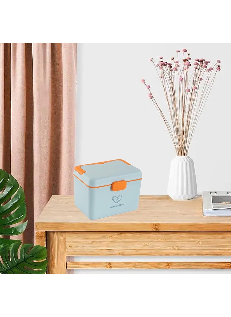 SAKAR Sakar Plastic Rectangular Medicine Box, Medical Box, First aid Box, Multi Purpose Box, Multi Utility Storage with Handle, Double Layers Medicine Organiser Box (1 Pcs)  - Image 5
