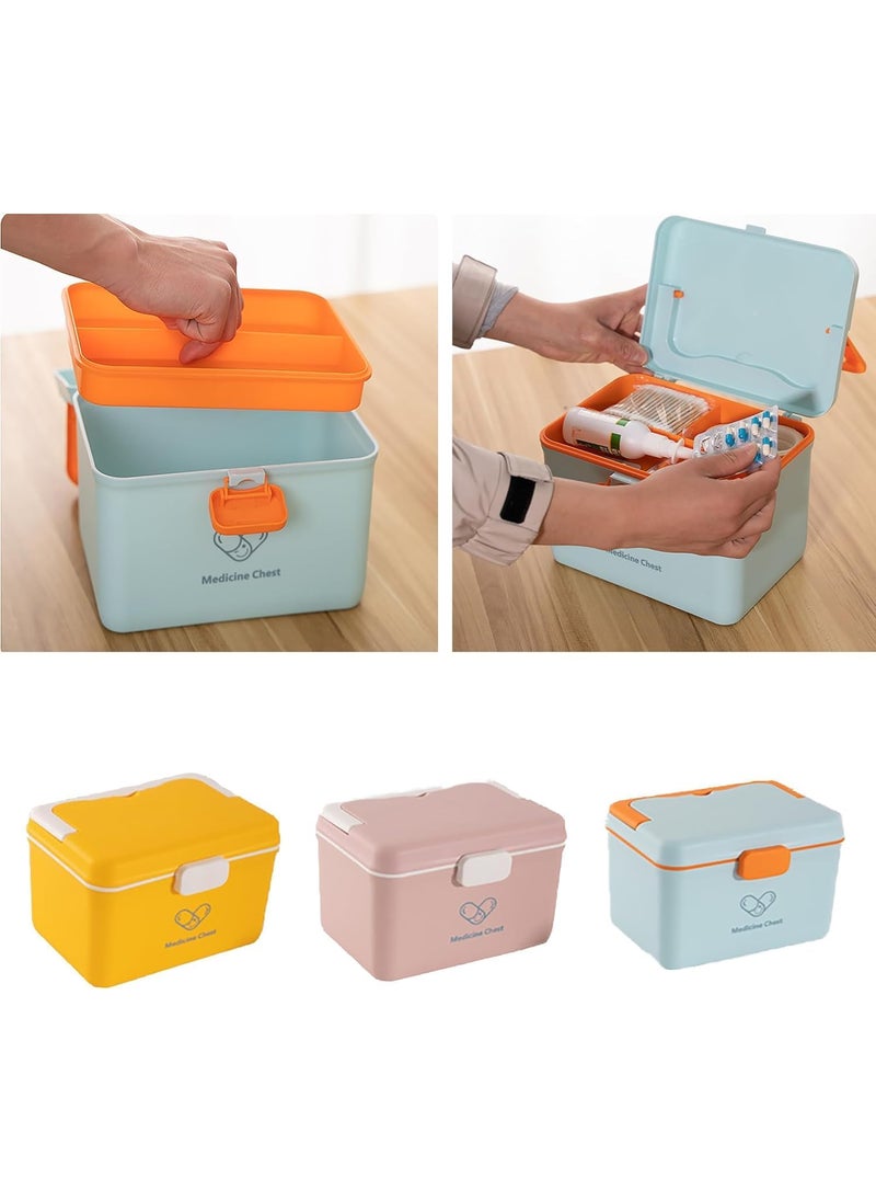 SAKAR Sakar Plastic Rectangular Medicine Box, Medical Box, First aid Box, Multi Purpose Box, Multi Utility Storage with Handle, Double Layers Medicine Organiser Box (1 Pcs)  - Image 4