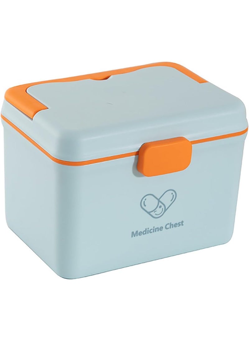 SAKAR Sakar Plastic Rectangular Medicine Box, Medical Box, First aid Box, Multi Purpose Box, Multi Utility Storage with Handle, Double Layers Medicine Organiser Box (1 Pcs)  - Image 1