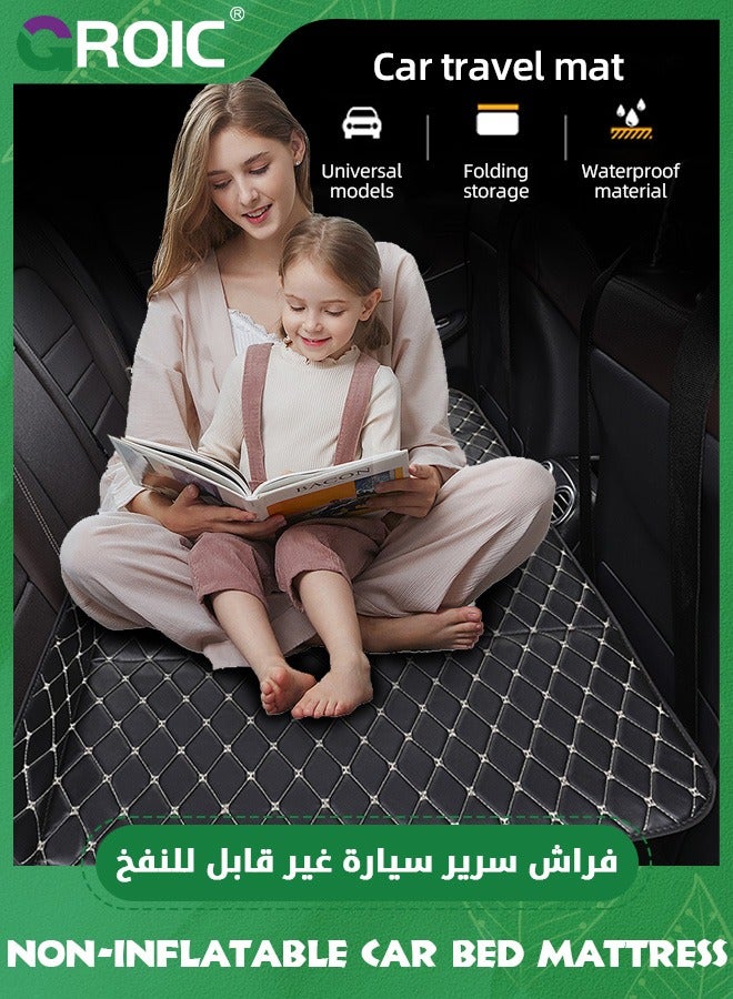 GROIC مرتبة سرير السيارة غير قابلة للنفخ، غطاء مقعد السيارة للكلاب، سرير خلفي للسيارة قابل للطي ومحمول، 53.15 بوصة طول × 31.5 بوصة عرض مرتبة سفر للتخييم للنوم، للسيارة/SUV/الشاحنة - Image 2