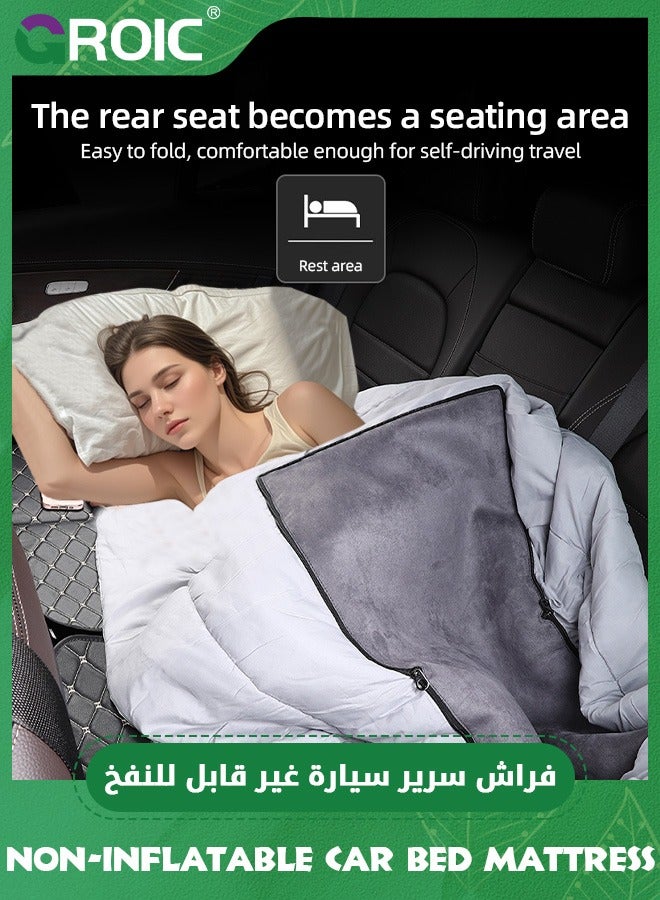 GROIC مرتبة سرير السيارة غير قابلة للنفخ، غطاء مقعد السيارة للكلاب، سرير خلفي للسيارة قابل للطي ومحمول، 53.15 بوصة طول × 31.5 بوصة عرض مرتبة سفر للتخييم للنوم، للسيارة/SUV/الشاحنة - Image 4