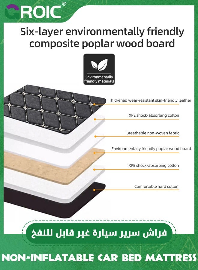 GROIC مرتبة سرير السيارة غير قابلة للنفخ، غطاء مقعد السيارة للكلاب، سرير خلفي للسيارة قابل للطي ومحمول، 53.15 بوصة طول × 31.5 بوصة عرض مرتبة سفر للتخييم للنوم، للسيارة/SUV/الشاحنة - Image 5