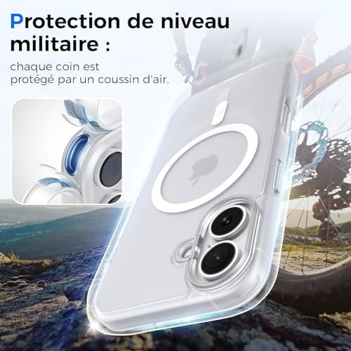 DIZORO for iPhone 17 Case Compatible with MagSafe(2025) Slim Thin Hard PC Translucent Frosted Rugged Drop-Proof Shockproof Protective for iPhone 17 (Clear) - Image 5