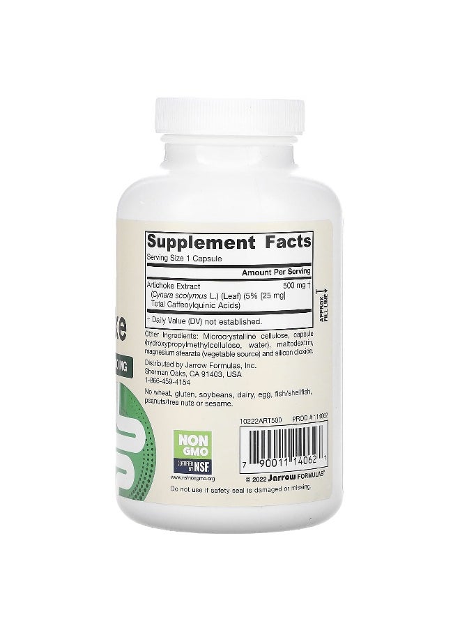jarrow formulas Jarrow Formulas, Artichoke, 500 mg, 180 Veggie Capsules  - Image 2