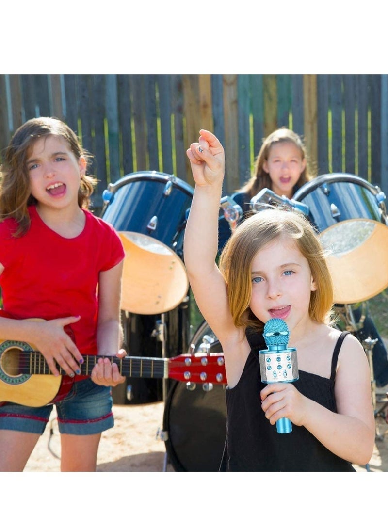 Wireless Bluetooth Karaoke Microphone,Rechargeable Kids Microphone Karaoke Machine,Professional Handheld Karaoke Mic Speaker Home KTV Kids Birthday Party - Best Gifts for Kids Adults (Blue) - Image 3