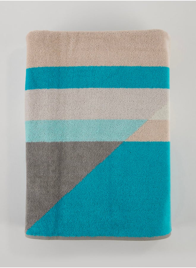 White Rose Towel Cross Stripe 500 Gsm 100% Cotton Terry -Cross Stripe Design1 Bath  70X140 CmLuxury Touch Extra Absorbent-Sky Blue  - Image 4