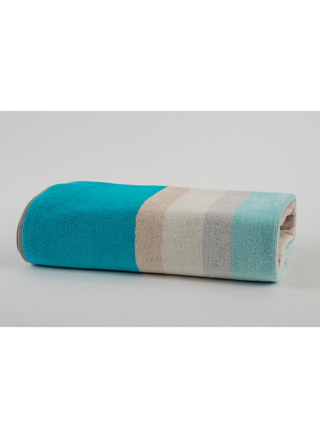 White Rose Towel Cross Stripe 500 Gsm 100% Cotton Terry -Cross Stripe Design1 Bath  70X140 CmLuxury Touch Extra Absorbent-Sky Blue  - Image 5