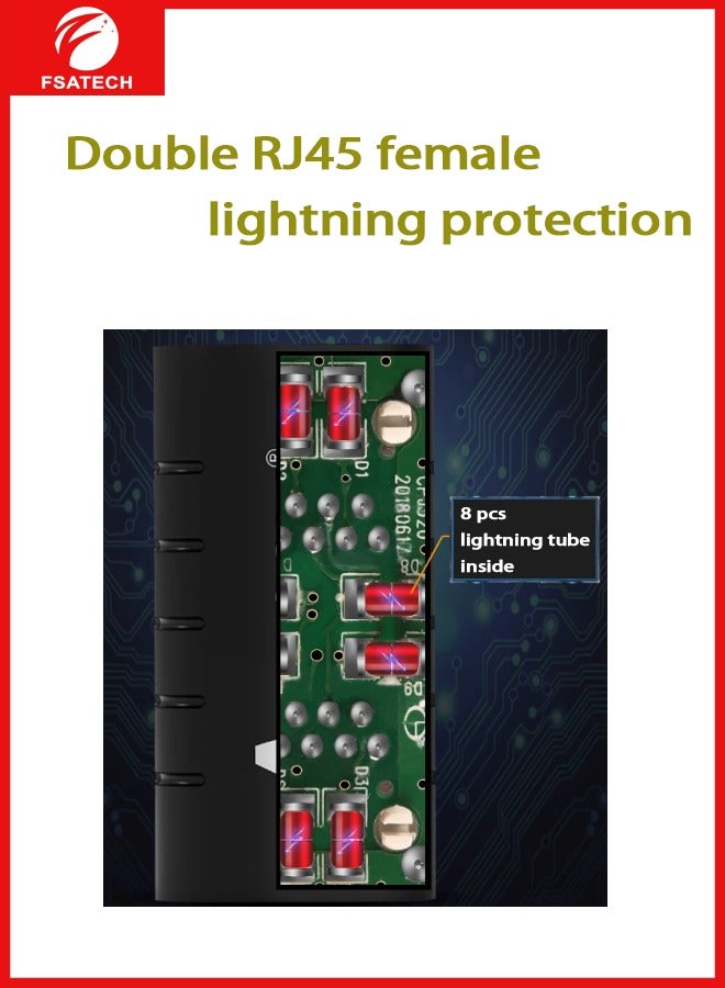 FSATECH 10 PCS Double RJ45 female, lightning protection - Image 2