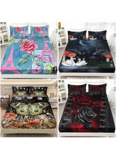 OMAJA HOME OMAJA HOME Colorful Bedding Set for Kids Girls Boys Natural Flowers Bed Sheet Set Bedsheets Set 4 Pieces 4 Flat Sheet 8 Pillowcases ISH1  - Image 1