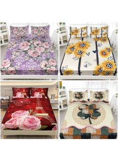 OMAJA HOME OMAJA HOME Colorful Bedding Set for Kids Girls Boys Natural Flowers Bed Sheet Set Bedsheets Set 4 Pieces 4 Flat Sheet 8 Pillowcases ISH1  - Image 3