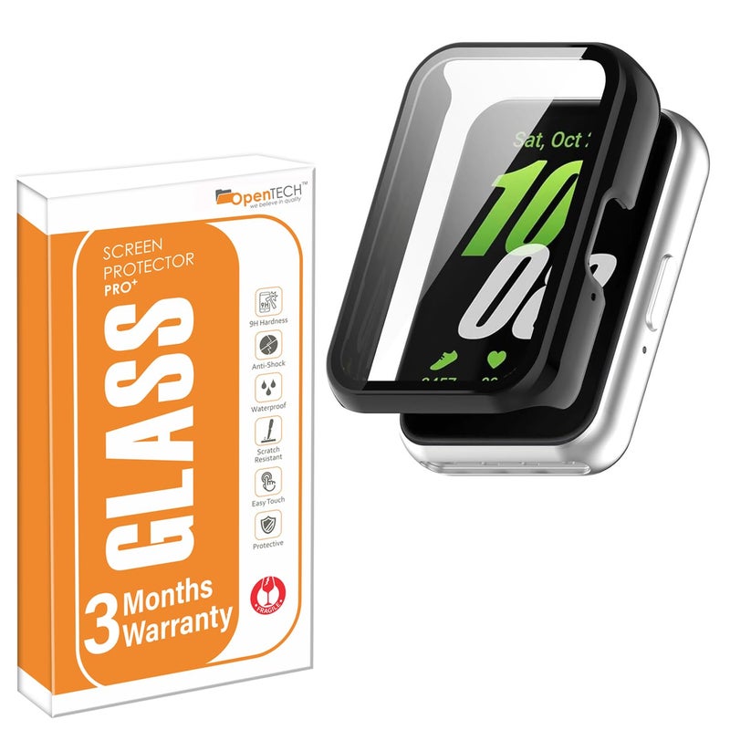 OpenTech Hard Silicone Protection Case Cover with Attached Screen Protector Compatible for Samsung Galaxy Fit 3 Full Coverage (Black) - Image 1