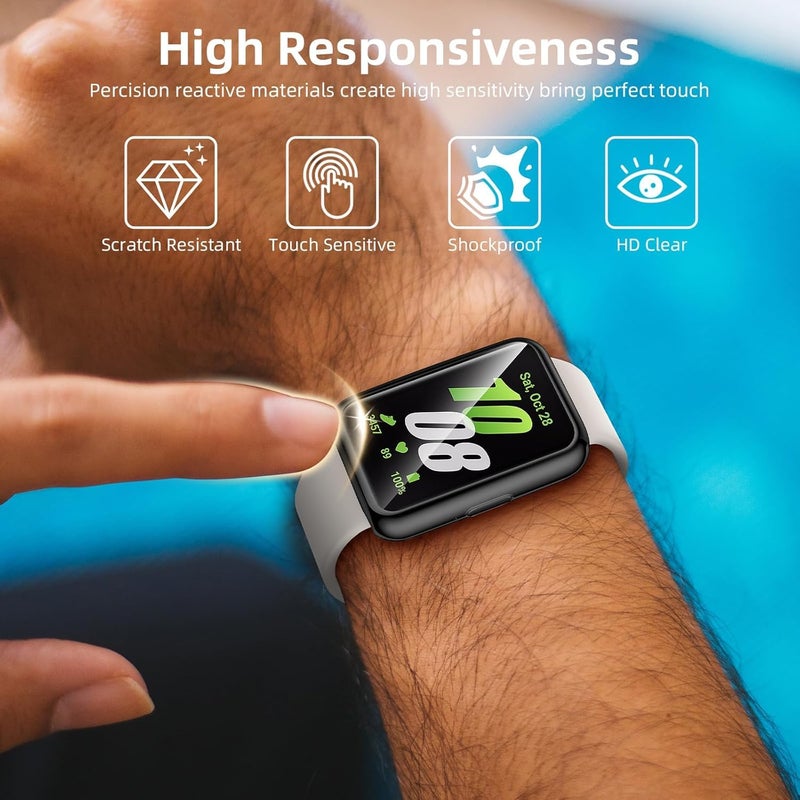 OpenTech Hard Silicone Protection Case Cover with Attached Screen Protector Compatible for Samsung Galaxy Fit 3 Full Coverage (Black) - Image 4