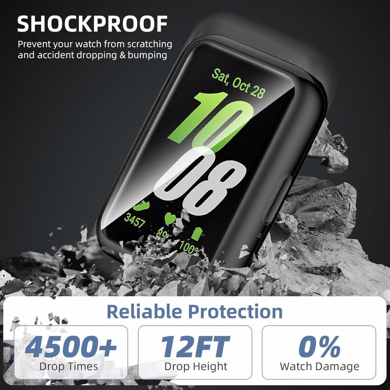 OpenTech Hard Silicone Protection Case Cover with Attached Screen Protector Compatible for Samsung Galaxy Fit 3 Full Coverage (Black) - Image 5