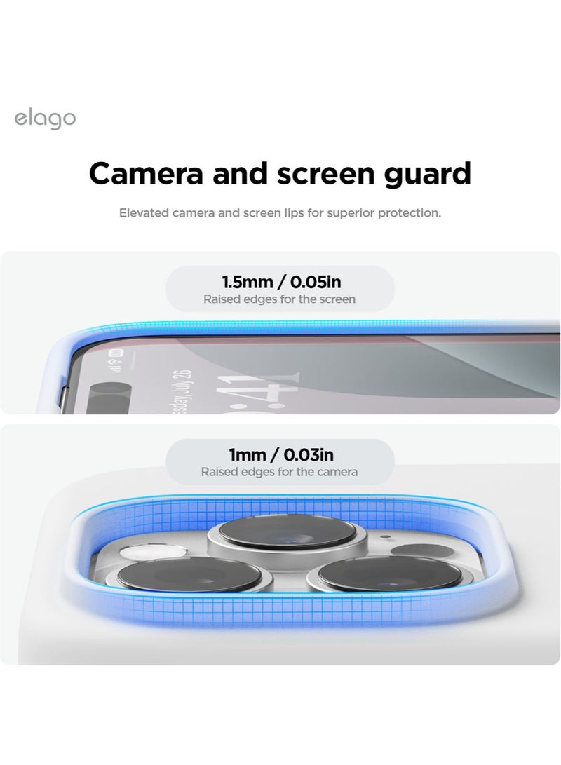 Elago Liquid Silicone for iPhone 16 Pro MAX Case Cover Full Body Protection, Shockproof, Slim, Anti-Scratch Soft Microfiber Lining - White - Image 5