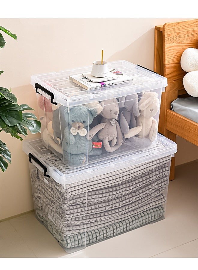 Transparent Storage Box, 70L Large-Capacity Storage Bin, Multi-Functional Containing Box, Stackable Sealed Transparent Visual Design, 1 Piece. - Image 1
