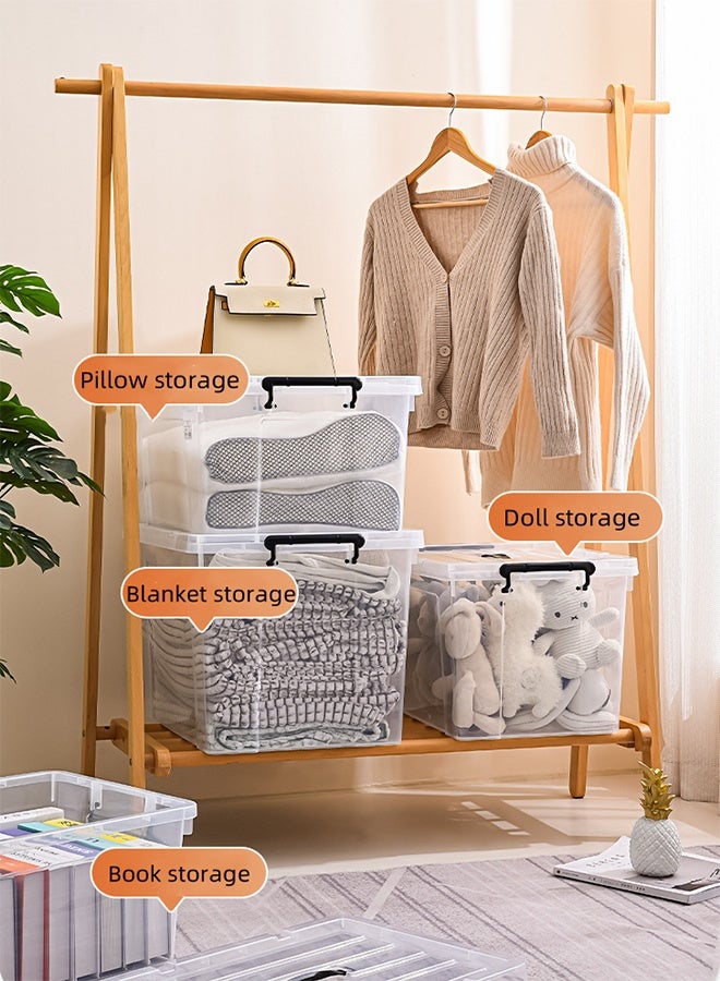 Transparent Storage Box, 70L Large-Capacity Storage Bin, Multi-Functional Containing Box, Stackable Sealed Transparent Visual Design, 1 Piece. - Image 4