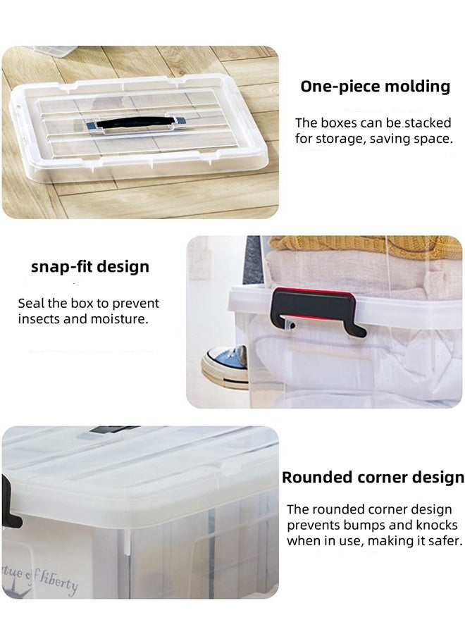 Transparent Storage Box, 70L Large-Capacity Storage Bin, Multi-Functional Containing Box, Stackable Sealed Transparent Visual Design, 1 Piece. - Image 5