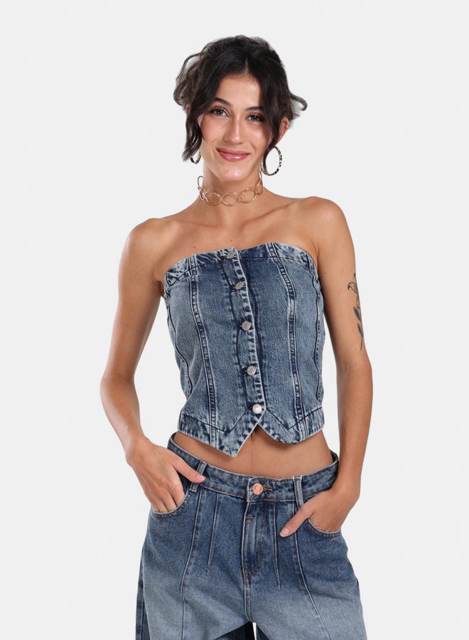 Clue Tailored Denim Vest  - Image 1