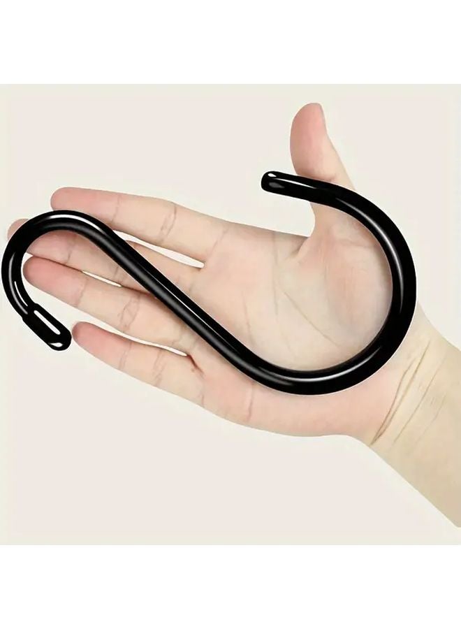 8pcs 3 Inches Black S Hooks Heavy Duty Metal Hooks for Hanging Plants Clothes Garage - Image 2