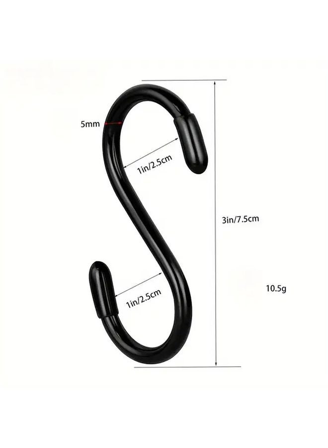 8pcs 3 Inches Black S Hooks Heavy Duty Metal Hooks for Hanging Plants Clothes Garage - Image 5