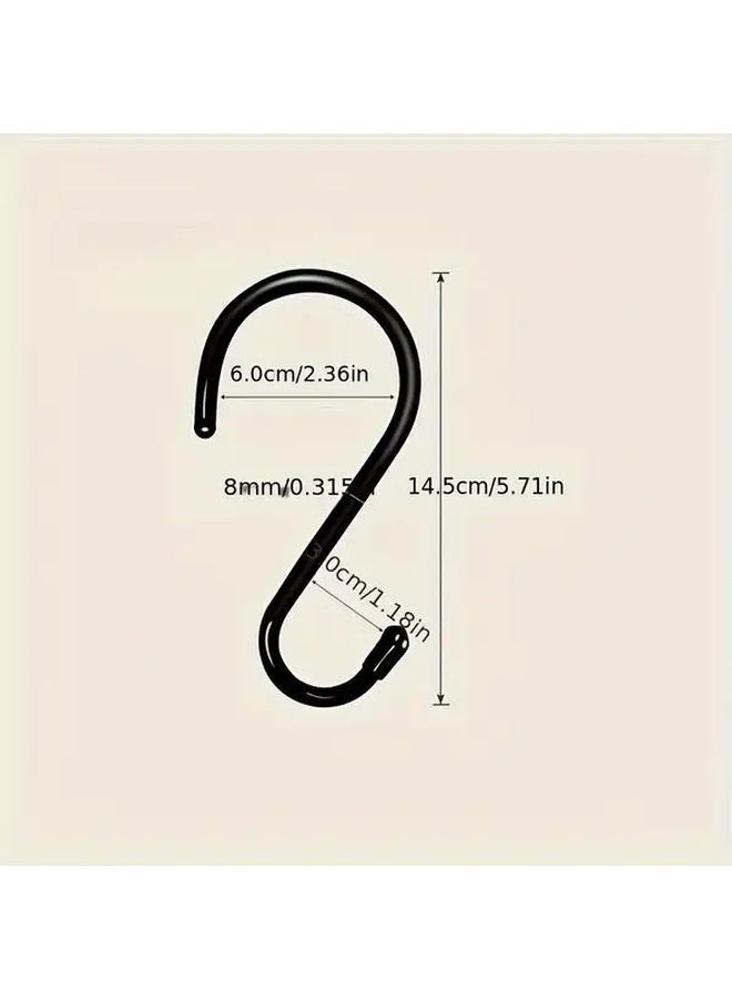 8pcs 3 Inches Black S Hooks Heavy Duty Metal Hooks for Hanging Plants Clothes Garage - Image 4